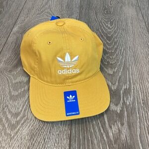 NEW Adidas Relaxed Strap-Back Hat Color Preloved Yellow OS Cap Strapback
